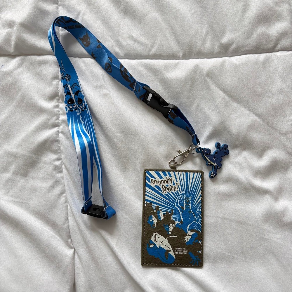 Bioworld Scooby-Doo BoxLunch Lanyard ID Holder Charm Blue Brown Monsters Inc
